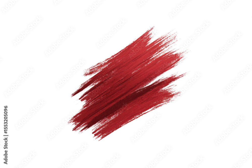 Poster red paint strokes with textured details create an abstract design against a stark black backdrop tra