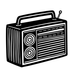 Illustration Of Retro Radio Hand-drawn