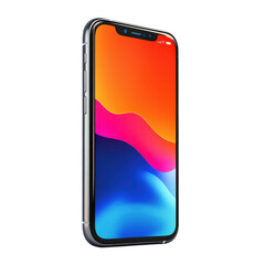 Mobile Phone Mockup Modern Smartphone Displaying Vibrant Colors and Sleek on transparent background