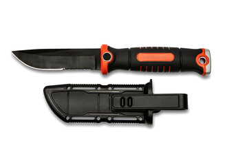 Kitchen Hunting Knife On PNG Transparent Background .Cut-Out Clipping Path With Adobe Photoshop Pen Tool . PNG Transparent Knife