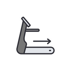 Minimalist Treadmill Illustration For Fitness And Exercise On Transparent