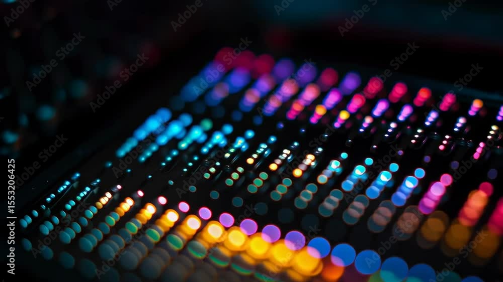 Poster close-up view of a silicon biosensor grid beneath an led backlight with vibrant colors