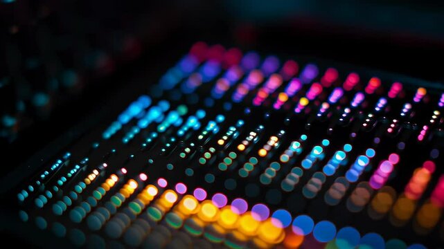 Close-Up View of a Silicon Biosensor Grid Beneath an LED Backlight with Vibrant Colors