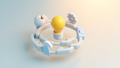 Creative Problem Solving Mechanism with Lightbulb