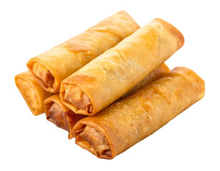 Delicious fried spring rolls egg rolls chinese food asian cuisine snack on transparent background