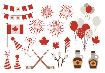 Vector illustration canada day elements clip art