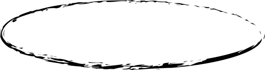 Oval frames brush painted, ink stamp, circle banner