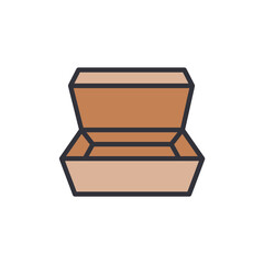Open Rectangular Package With Simplified Design On Transparent Layout