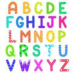 colorful alphabet set PNG transparent background
