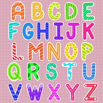 colorful alphabet set