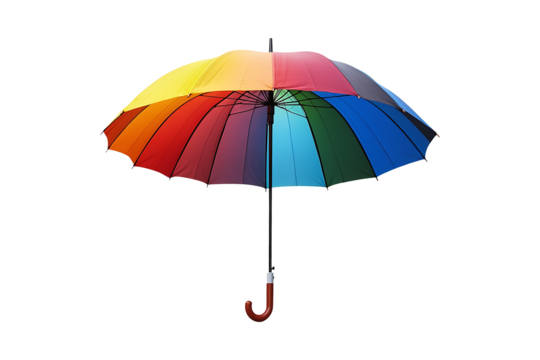 Rainbow colored umbrella high quality realistic image