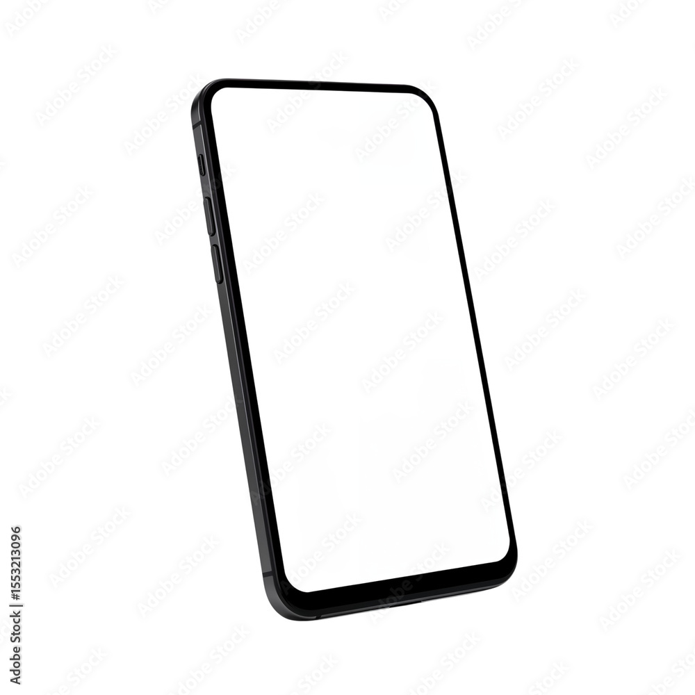 Poster smartphone mockup with simple face design isolated on transparent background