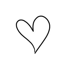 Heart, simple note sketch, hand drawn illustration, black pencil, transparent background, PNG