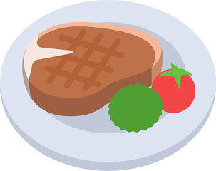 illustration of a steak dinner