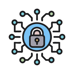 Supervised Learning Icon &ndash; AI Algorithm Concept Line Vector