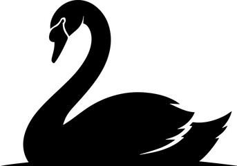 Black Silhouette of a Swan (or Duck)

