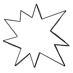 SALE Star, simple note sketch, hand drawn illustration, black pencil, transparent background, PNG