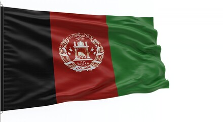 Waving Afghan Flag: Symbol of Afghanistan