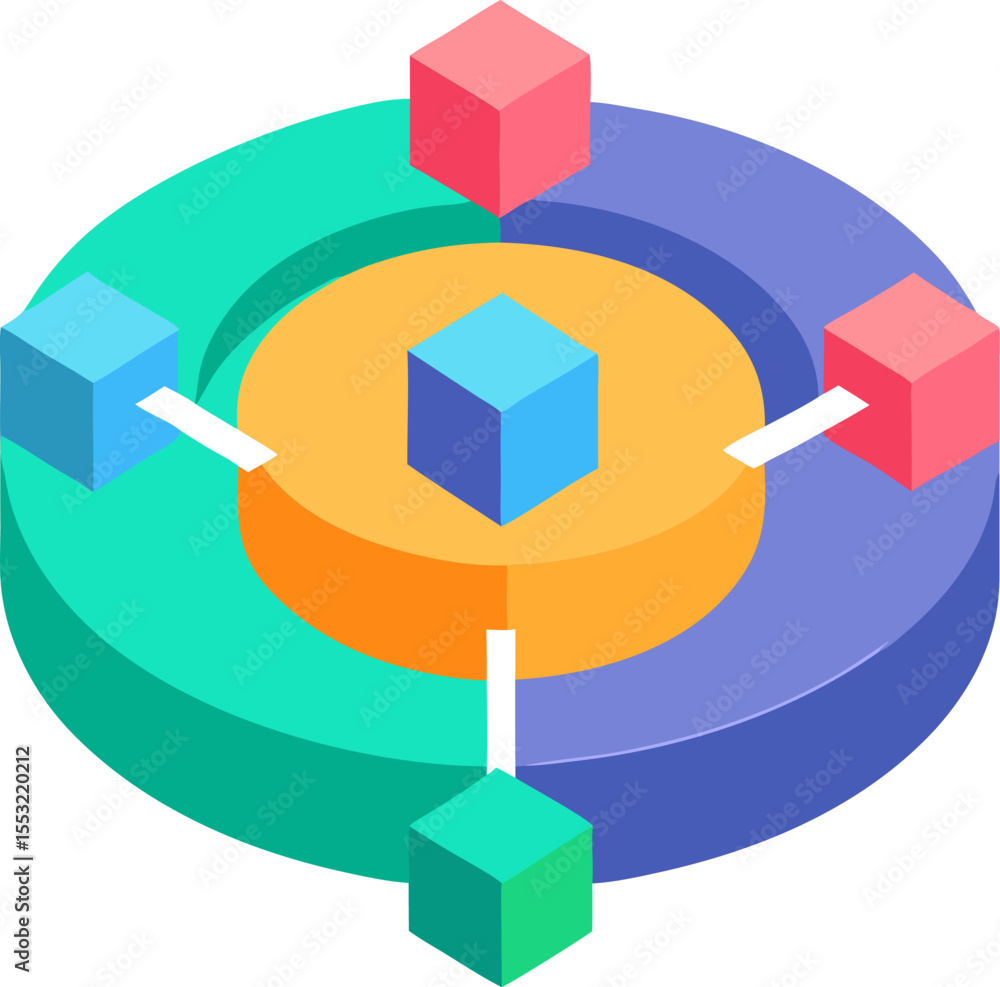 Aufkleber this 3d illustration depicts a cloud computing network concept with an arrow connecting a house icon