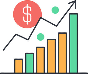 Business graph with arrow illustrating financial market growth and successBusiness graph with arrow illustrating financial market growth and success