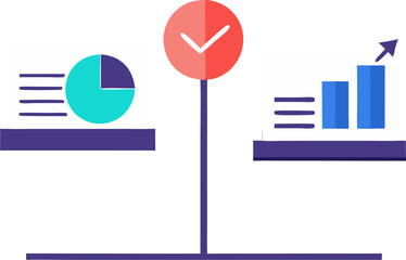 Blue vector arrow signs illustrate road traffic and business direction concepts