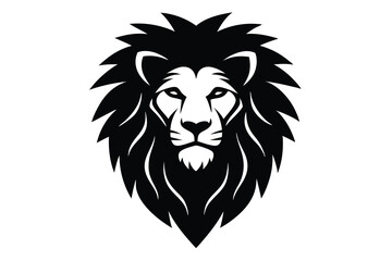 Obraz premium lion head vector logo icon illustration silhouette