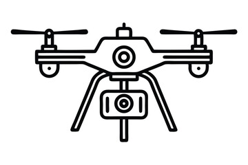 professional drone camera line art vector