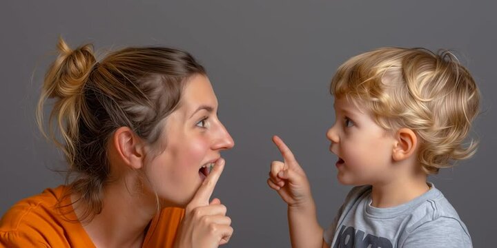 Kind und Logop&auml;din beim Sprachtraining