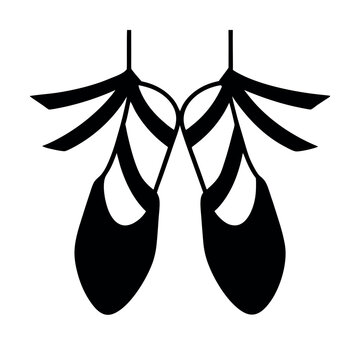 black ballet shoes with ribbons clip art preview