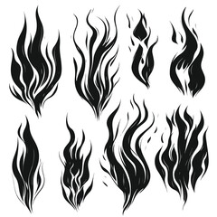 set of fire flames