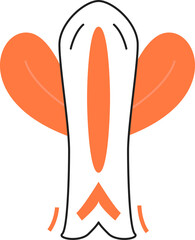 Surfboard illustration in boho style.