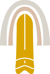 Obraz premium Surfboard illustration in boho style.