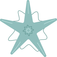 Starfish illustration in boho style.