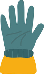 Waterproof glove. Doodle art.
