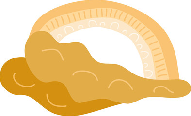 Rainbow with cloud. Doodle boho art.