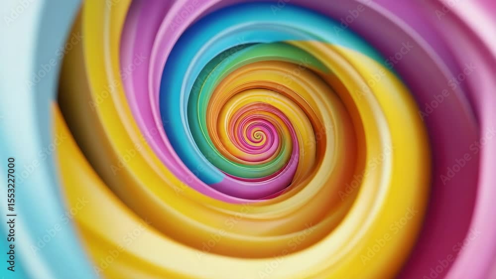 Poster brightly colored spiral with endless intricate patterns