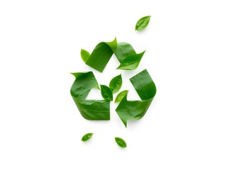 Recycling Leaves Icon on Light Background – Eco-Friendly Concept of Sustainable Production, Eco Plastic, and Green Fuel (AI Generated)