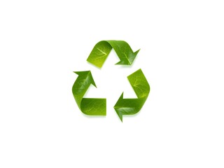 Recycling Leaves Icon on Light Background – Eco-Friendly Concept of Sustainable Production, Eco Plastic, and Green Fuel (AI Generated)