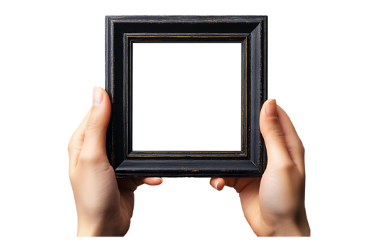 Photo frame with fingers high quality realistic image