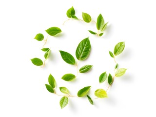 Recycling Leaves Icon on Light Background – Eco-Friendly Concept of Sustainable Production, Eco Plastic, and Green Fuel (AI Generated)