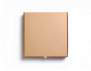 Minimal Kraft Pizza Box Mockup on White Studio Background