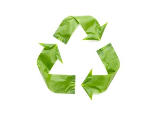 Recycling Leaves Icon on Light Background – Eco-Friendly Concept of Sustainable Production, Eco Plastic, and Green Fuel (AI Generated)