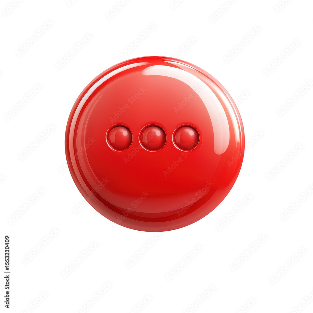 Poster red sphere of decisions a glossy icon hinting at options choices and on transparent background