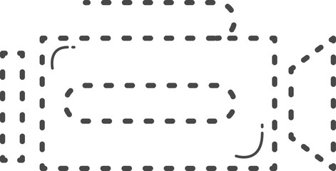 Cinematic camera illustration. Dotted line.