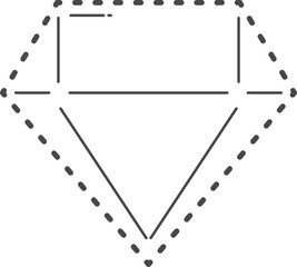 Diamond illustration. Dotted line.