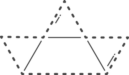 Paper boat illustration. Dotted line.