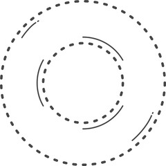 Donut ring illustration. Dotted line.