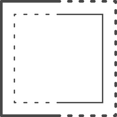 Simple drawing of square. Dotted line.