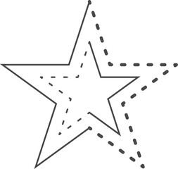 Simple drawing of star. Dotted line.