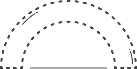 Arc shape illustration. Dotted line.